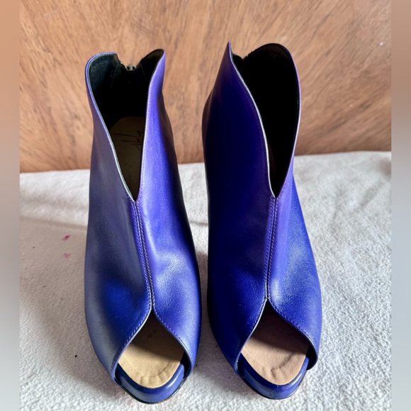 Giuseppe Zanotti Design blue/purple Leather “6 Peep Toe High Heels Womens 39.5EU - Picture 8 of 14